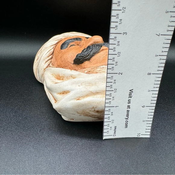 Rare Vintage Arab Man Chalkware Head Made In England - Picture 5 of 13